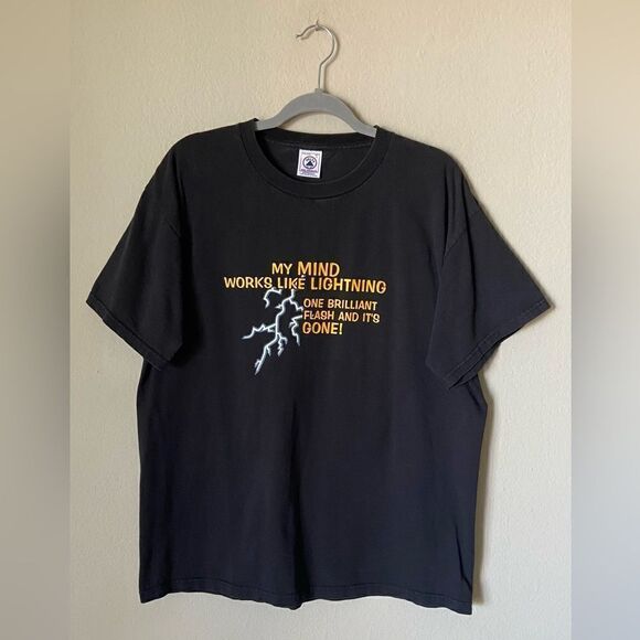 Delta Vintage Funny Life Quotes BlackT Shirt Tees Short Sleeve Size L - Picture 3 of 6